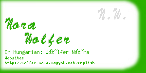 nora wolfer business card